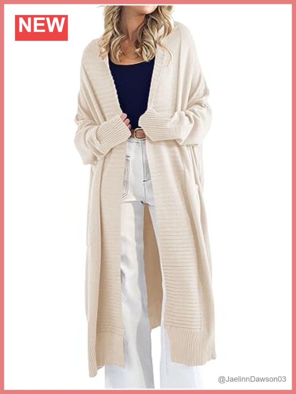 Womens Oversized Chunky Knit Long Cardigan Sweater Coat with Pockets